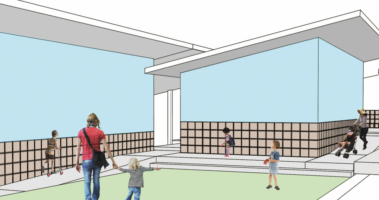 rendering of classroom exterior